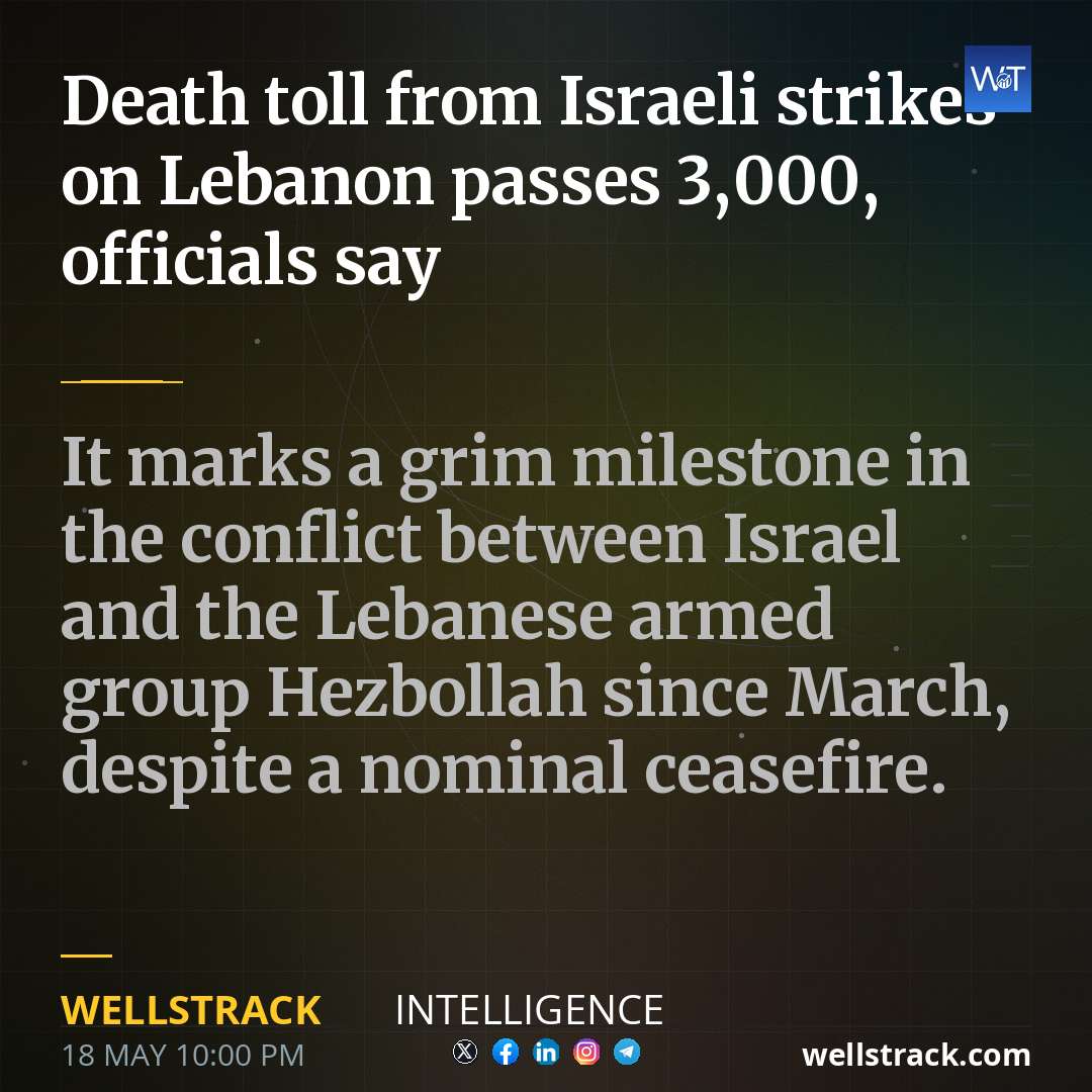 Death toll from Israeli strikes on Lebanon passes 3,000, officials say — WellsTrack