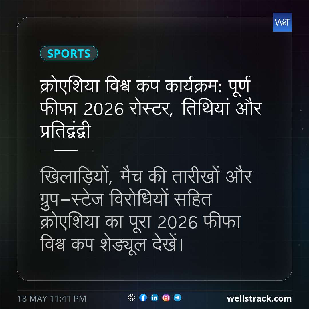 क्रोएशिया विश्व कप कार्यक्रम: पूर्ण फीफा 2026 रोस्टर, तिथियां और प्रतिद्वंद्वी — WellsTrack