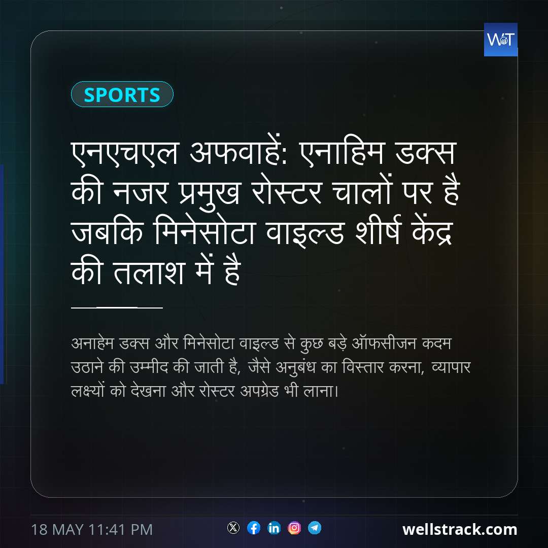 एनएचएल अफवाहें: एनाहिम डक्स की नजर प्रमुख रोस्टर चालों पर है जबकि मिनेसोटा वाइल्ड शीर्ष केंद्र की तलाश में है — WellsTrack