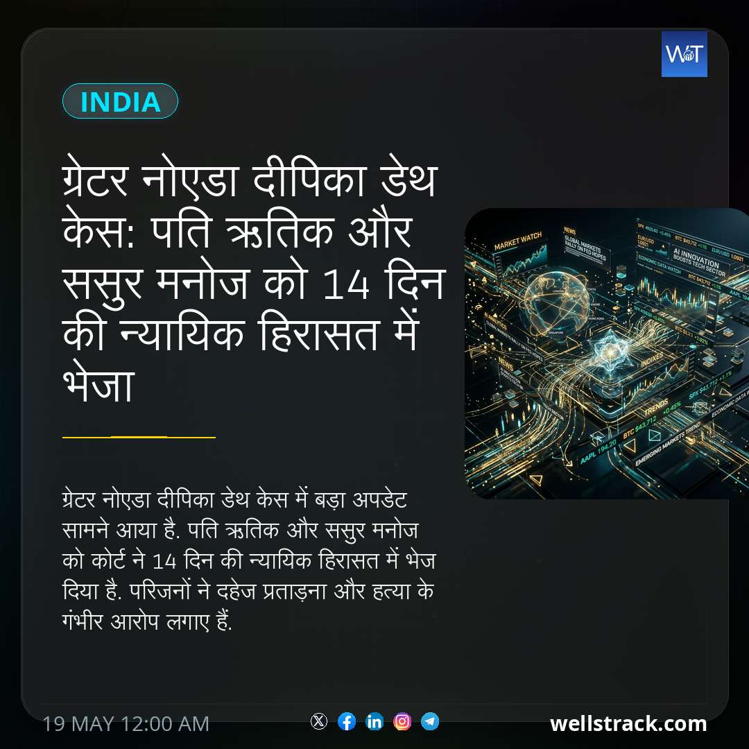 ग्रेटर नोएडा दीपिका डेथ केस: पति ऋतिक और ससुर मनोज को 14 दिन की न्यायिक हिरासत में भेजा — WellsTrack