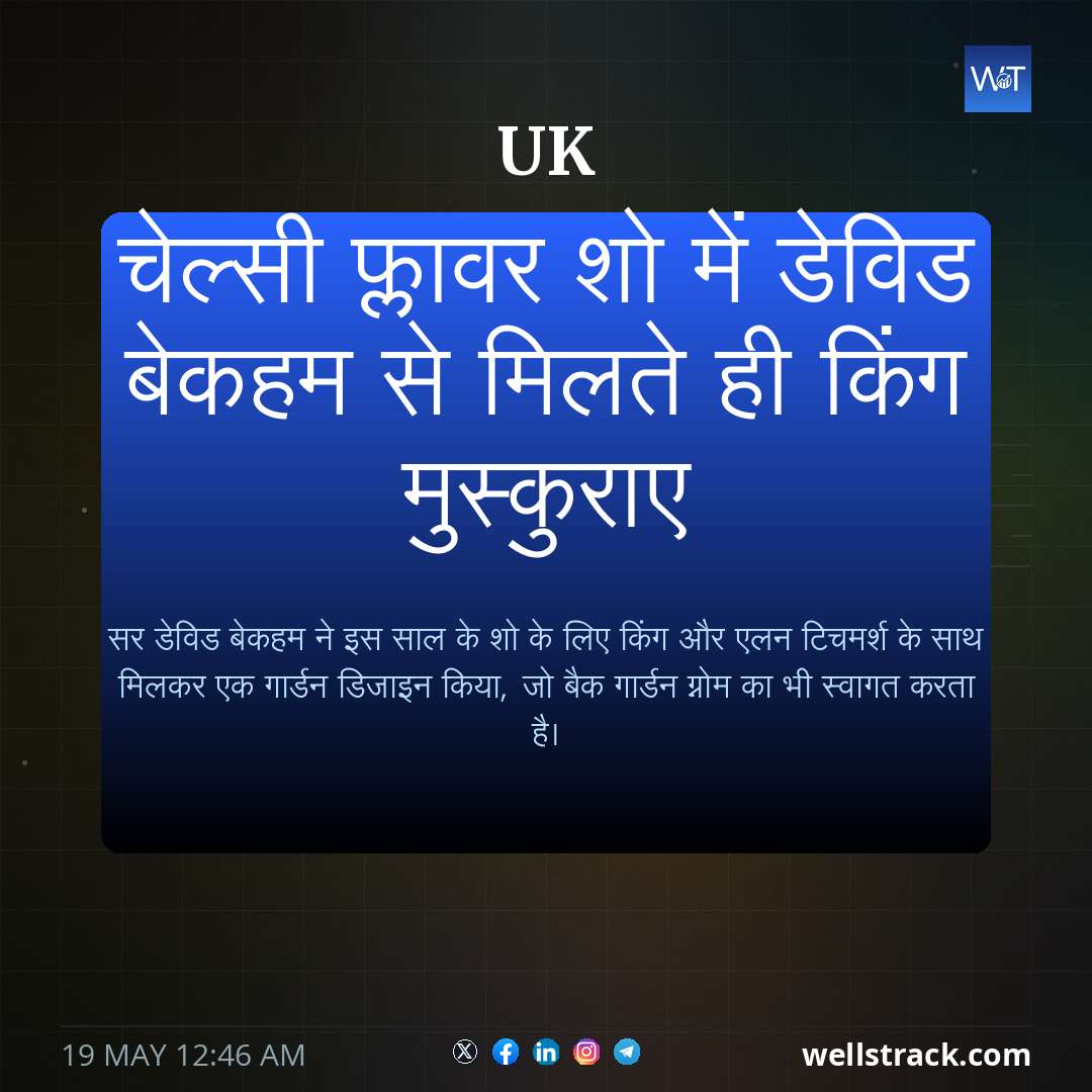 चेल्सी फ्लावर शो में डेविड बेकहम से मिलते ही किंग मुस्कुराए — WellsTrack