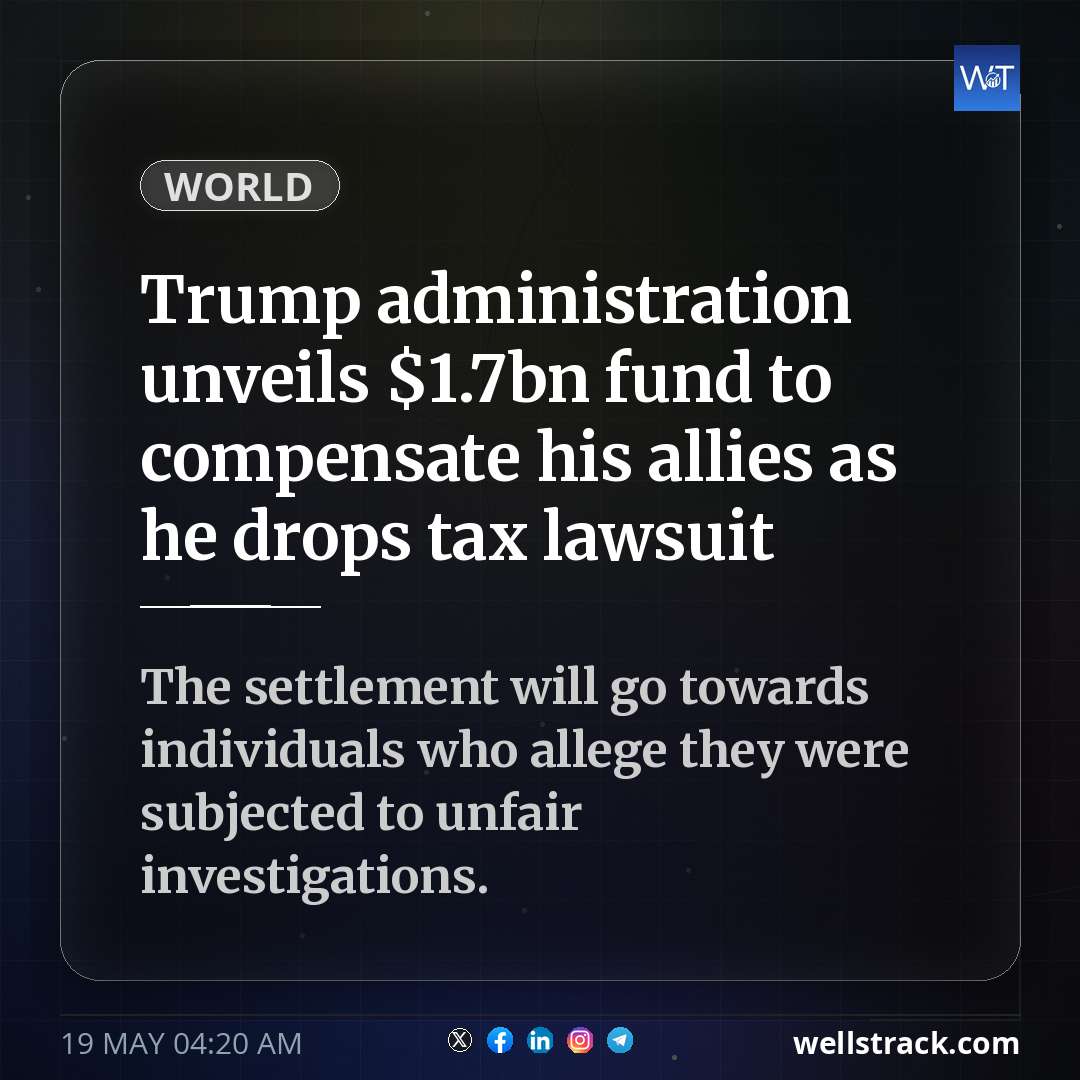 Trump administration unveils $1.7bn fund to compensate his allies as he drops tax lawsuit — WellsTrack