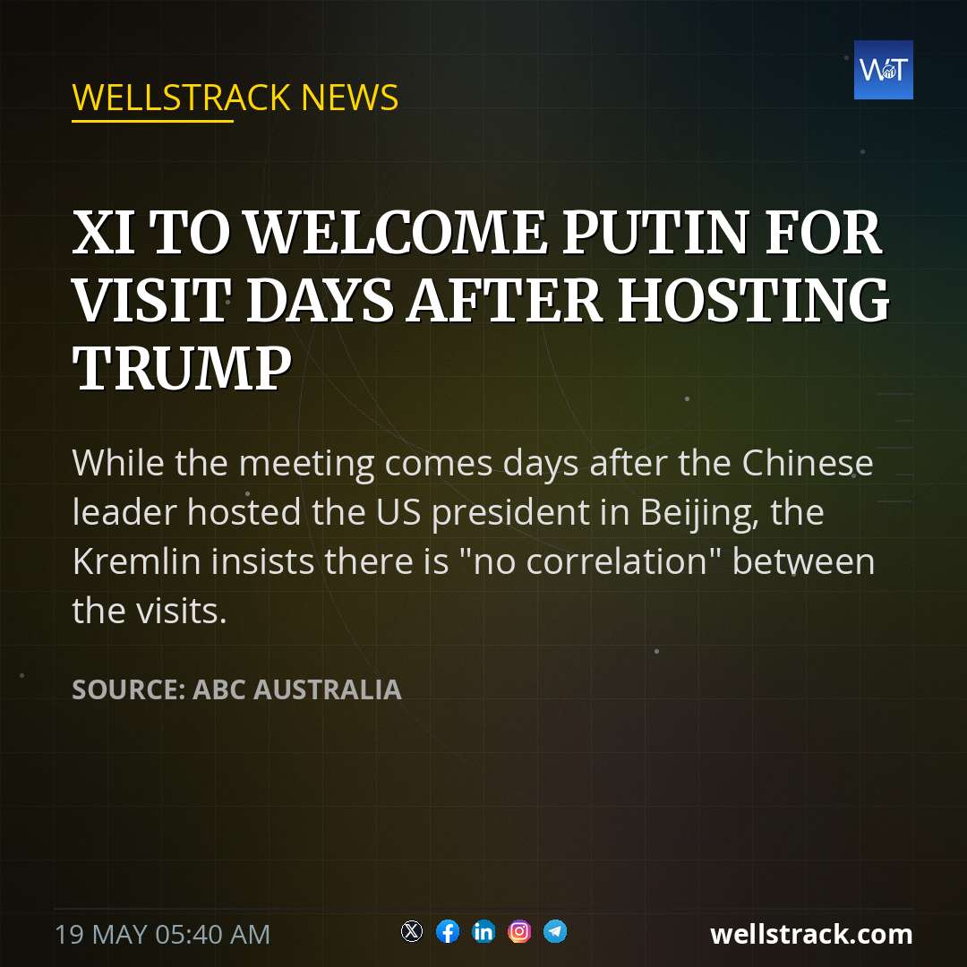 Xi to welcome Putin for visit days after hosting Trump — WellsTrack