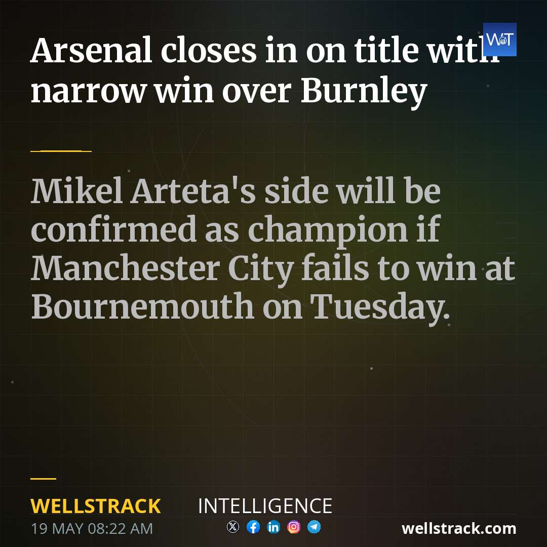 Arsenal closes in on title with narrow win over Burnley — WellsTrack