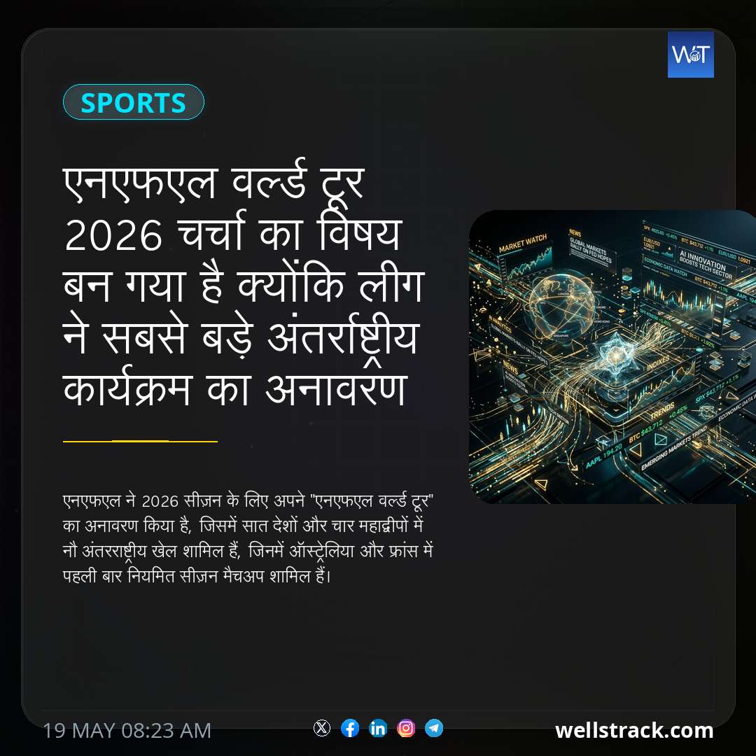 एनएफएल वर्ल्ड टूर 2026 चर्चा का विषय बन गया है क्योंकि लीग ने सबसे बड़े अंतर्राष्ट्रीय कार्यक्रम का अनावरण किया है — WellsTrack
