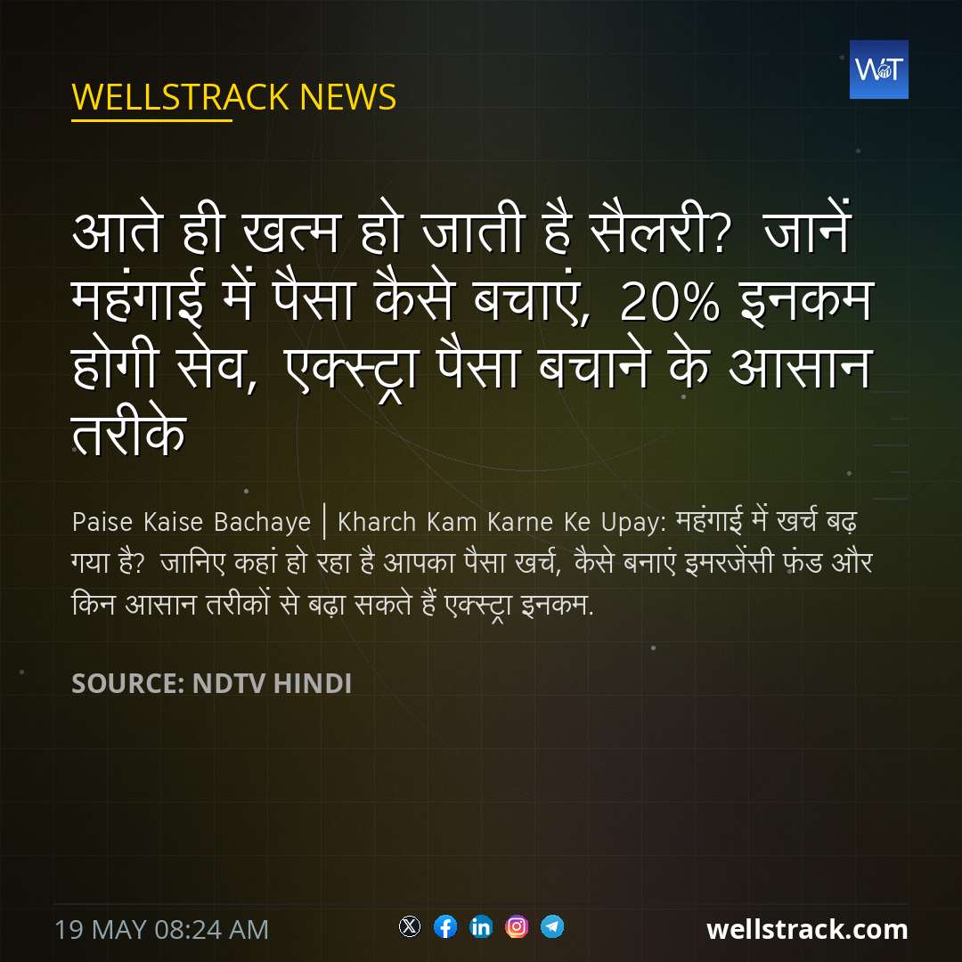 आते ही खत्‍म हो जाती है सैलरी? जानें महंगाई में पैसा कैसे बचाएं, 20% इनकम होगी सेव, एक्स्ट्रा पैसा बचाने के आसान तरीके — WellsTrack