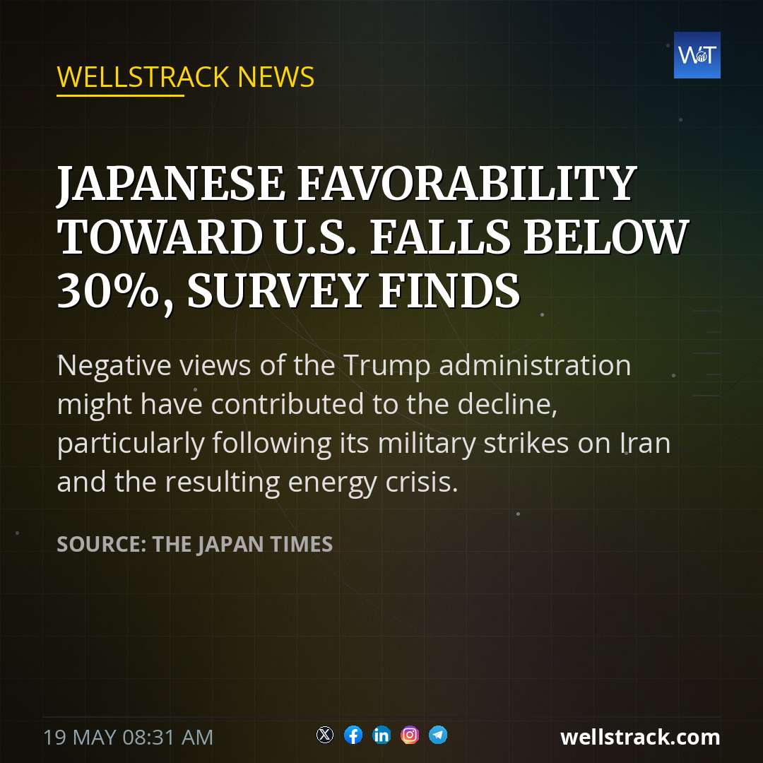 Japanese favorability toward U.S. falls below 30%, survey finds — WellsTrack