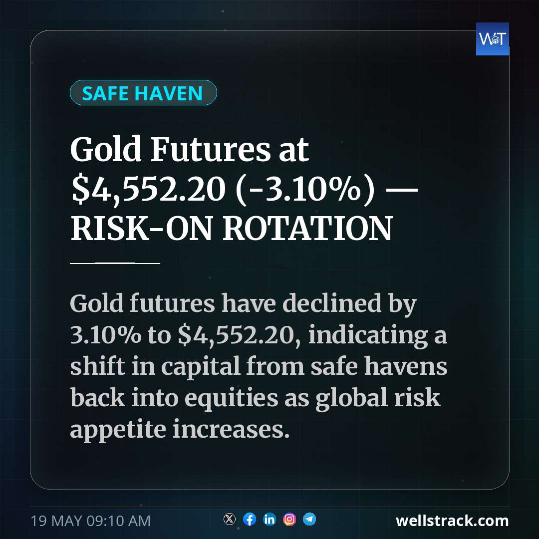 Gold Futures at $4,552.20 (-3.10%) — RISK-ON ROTATION — WellsTrack