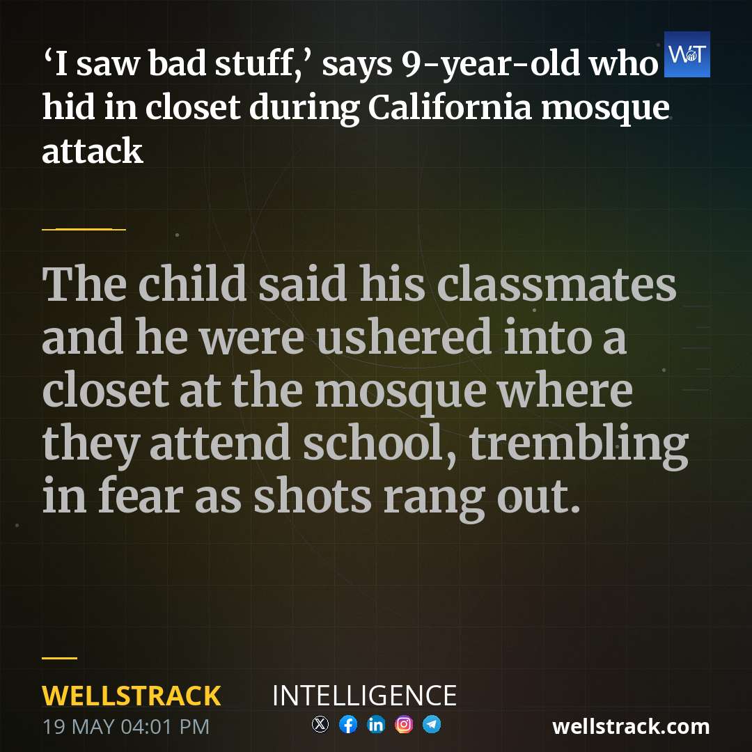 ‘I saw bad stuff,’ says 9-year-old who hid in closet during California mosque attack — WellsTrack