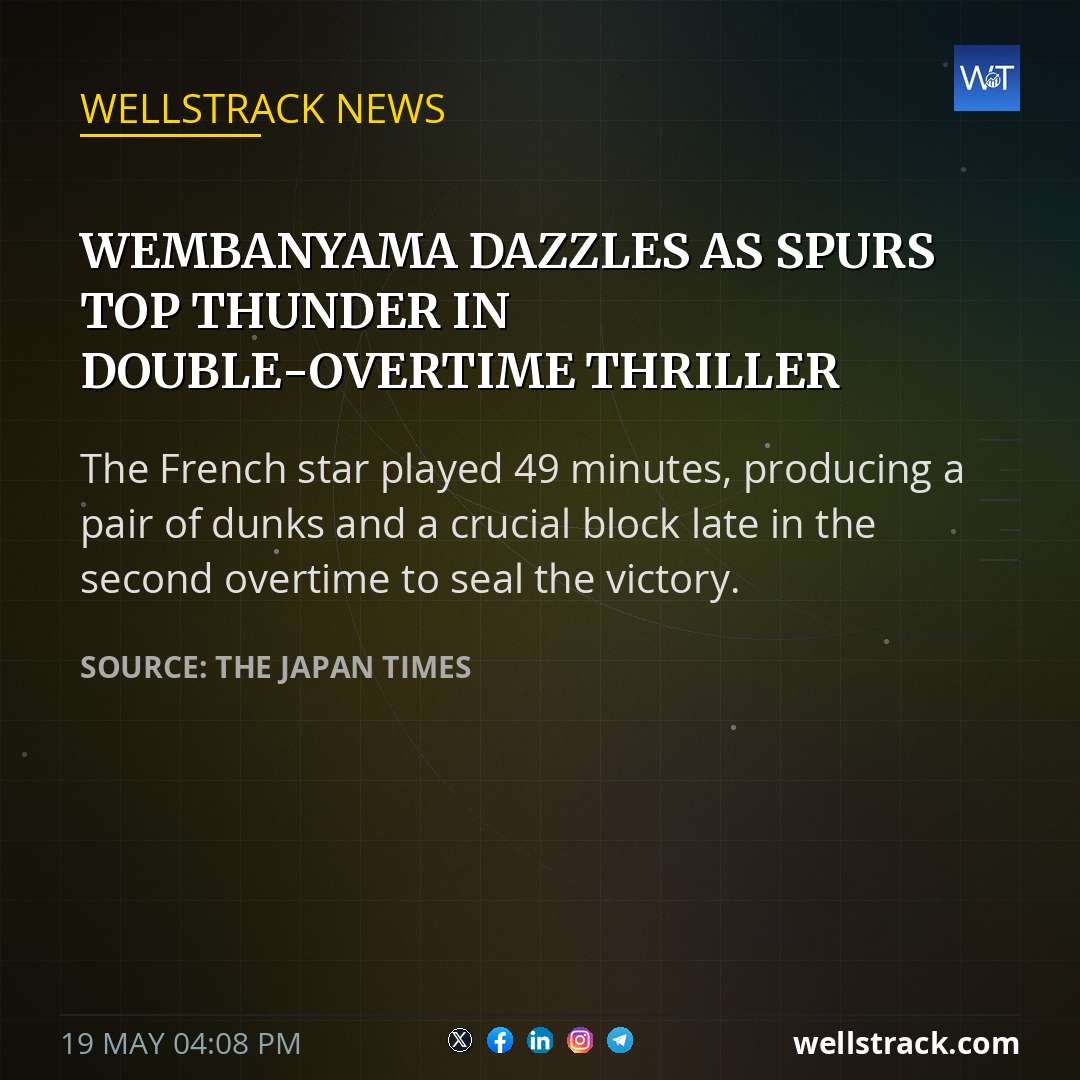 Wembanyama dazzles as Spurs top Thunder in double-overtime thriller — WellsTrack
