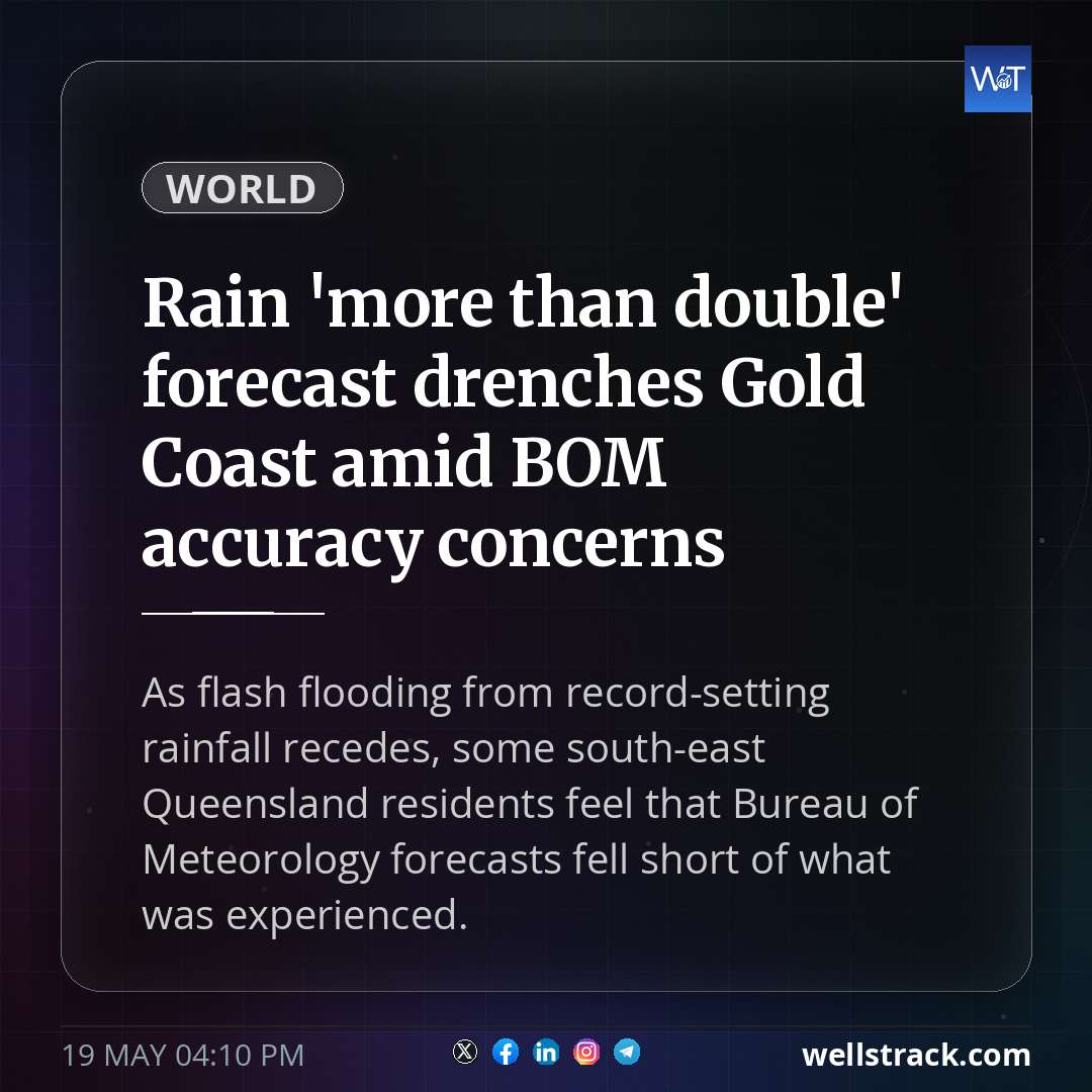 Rain 'more than double' forecast drenches Gold Coast amid BOM accuracy concerns — WellsTrack