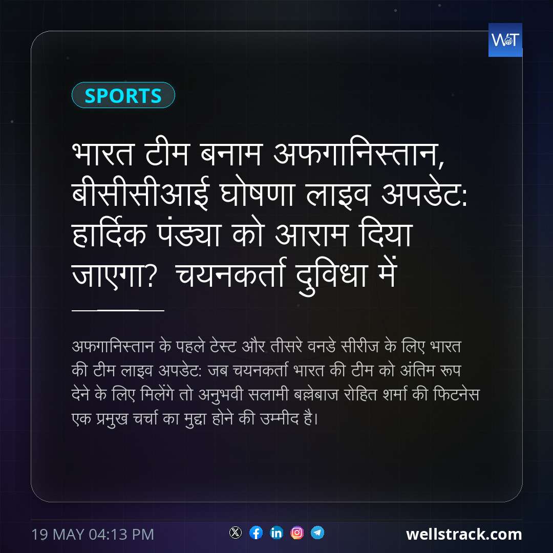 भारत टीम बनाम अफगानिस्तान, बीसीसीआई घोषणा लाइव अपडेट: हार्दिक पंड्या को आराम दिया जाएगा? चयनकर्ता दुविधा में — WellsTrack