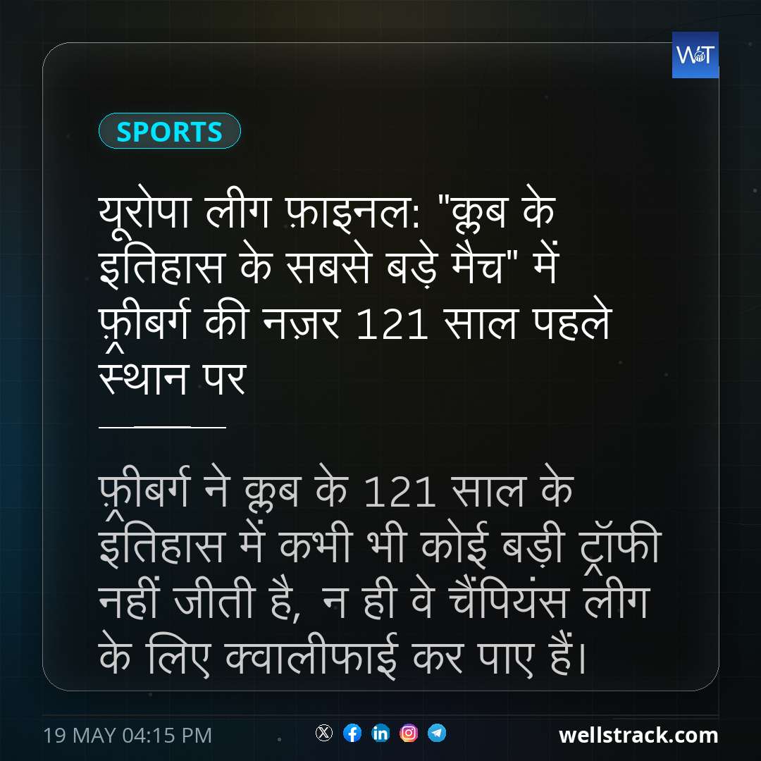 यूरोपा लीग फ़ाइनल: "क्लब के इतिहास के सबसे बड़े मैच" में फ़्रीबर्ग की नज़र 121 साल पहले स्थान पर — WellsTrack