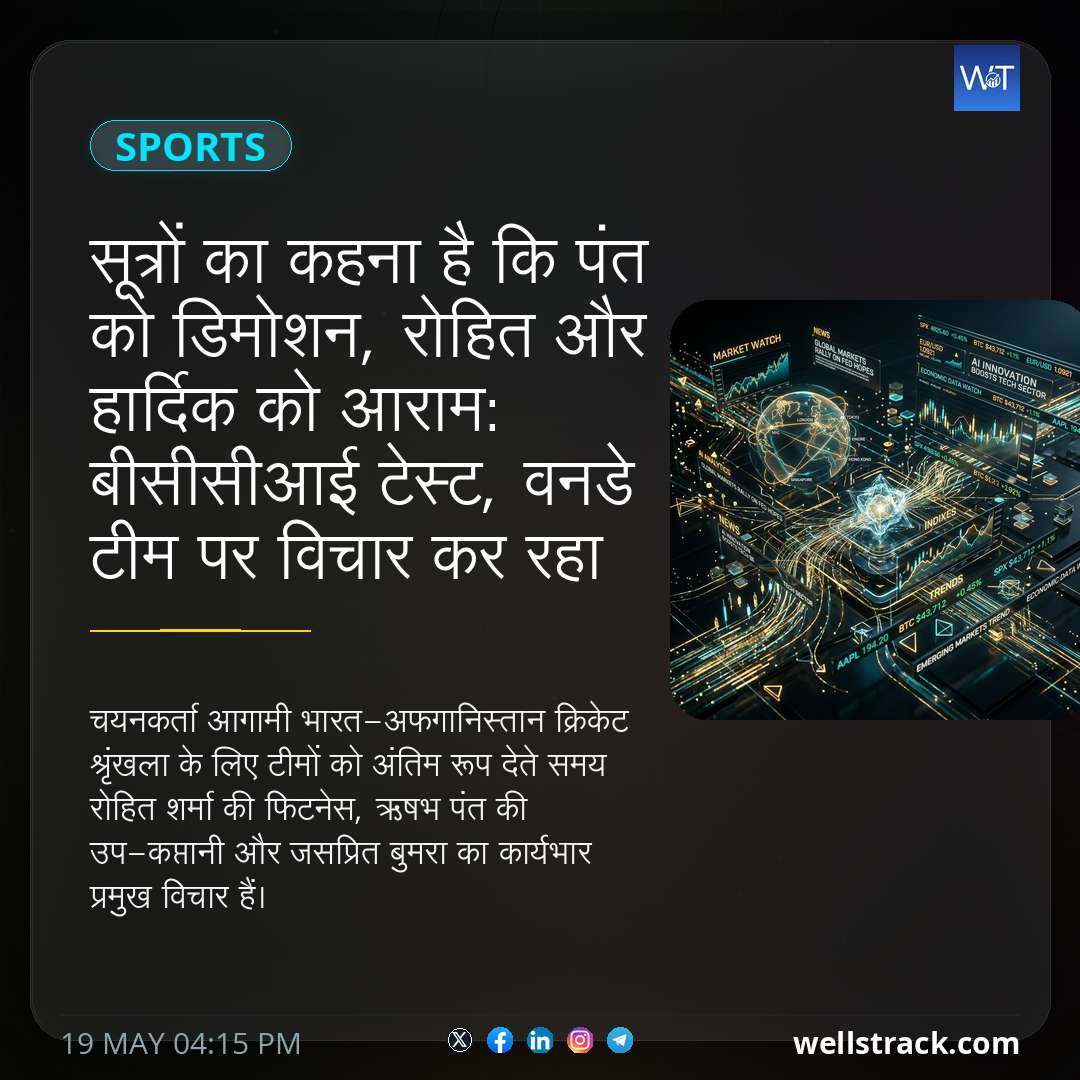 सूत्रों का कहना है कि पंत को डिमोशन, रोहित और हार्दिक को आराम: बीसीसीआई टेस्ट, वनडे टीम पर विचार कर रहा है — WellsTrack