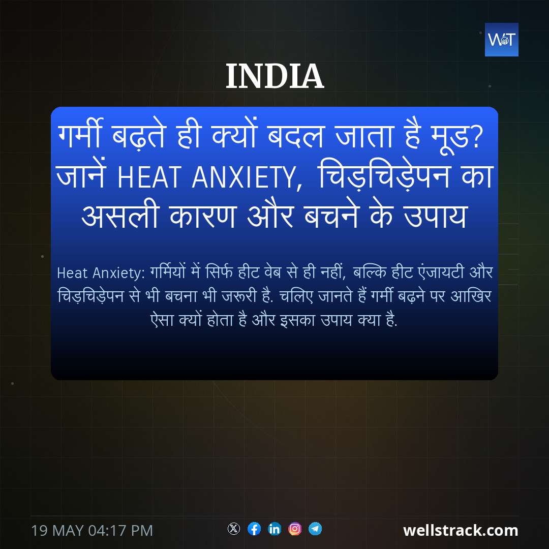 गर्मी बढ़ते ही क्यों बदल जाता है मूड? जानें Heat Anxiety, चिड़चिड़ेपन का असली कारण और बचने के उपाय — WellsTrack