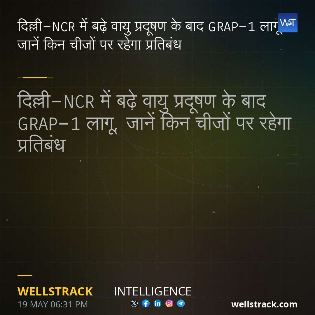 दिल्ली-NCR में बढ़े वायु प्रदूषण के बाद GRAP-1 लागू, जानें किन चीजों पर रहेगा प्रतिबंध — WellsTrack