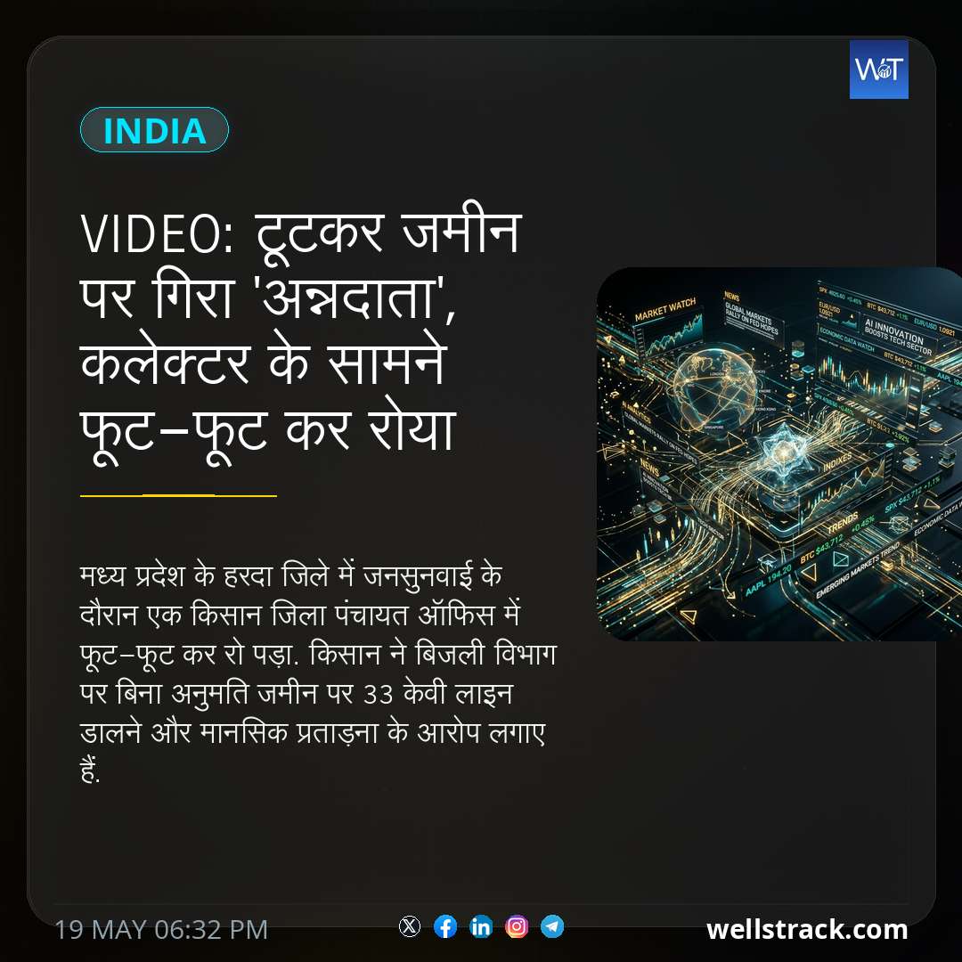 VIDEO: टूटकर जमीन पर गिरा 'अन्नदाता', कलेक्टर के सामने फूट-फूट कर रोया — WellsTrack