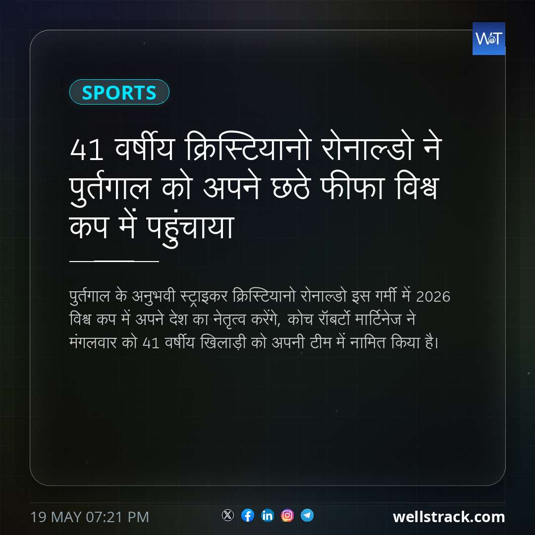 41 वर्षीय क्रिस्टियानो रोनाल्डो ने पुर्तगाल को अपने छठे फीफा विश्व कप में पहुंचाया — WellsTrack