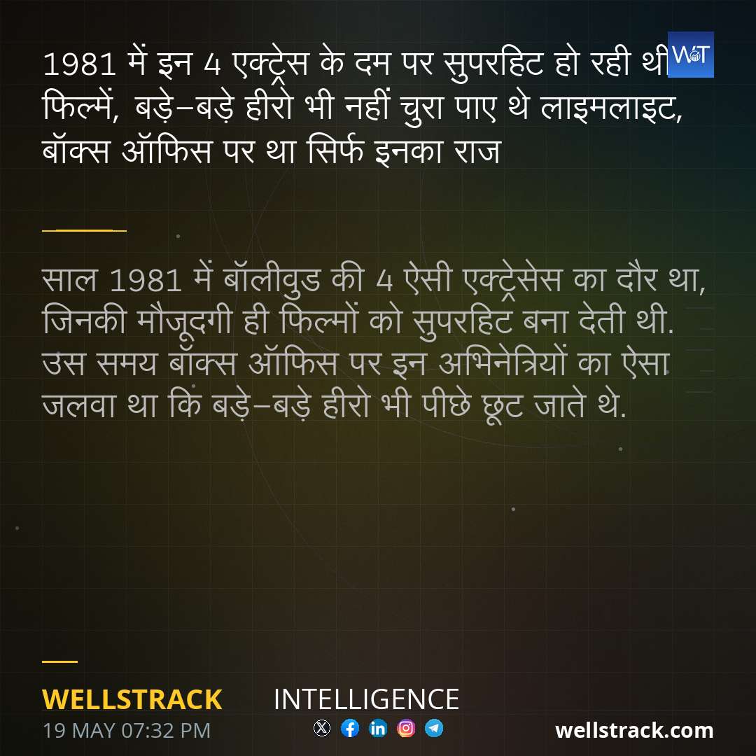 1981 में इन 4 एक्ट्रेस के दम पर सुपरहिट हो रही थीं फिल्में, बड़े-बड़े हीरो भी नहीं चुरा पाए थे लाइमलाइट, बॉक्स ऑफिस पर था सिर्फ इनका राज — WellsTrack