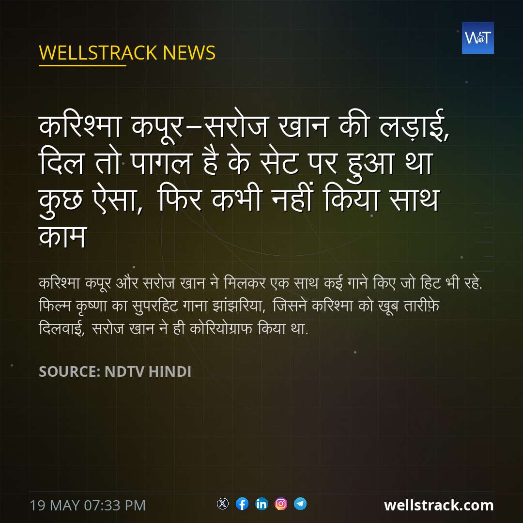 करिश्मा कपूर-सरोज खान की लड़ाई, दिल तो पागल है के सेट पर हुआ था कुछ ऐसा, फिर कभी नहीं किया साथ काम — WellsTrack