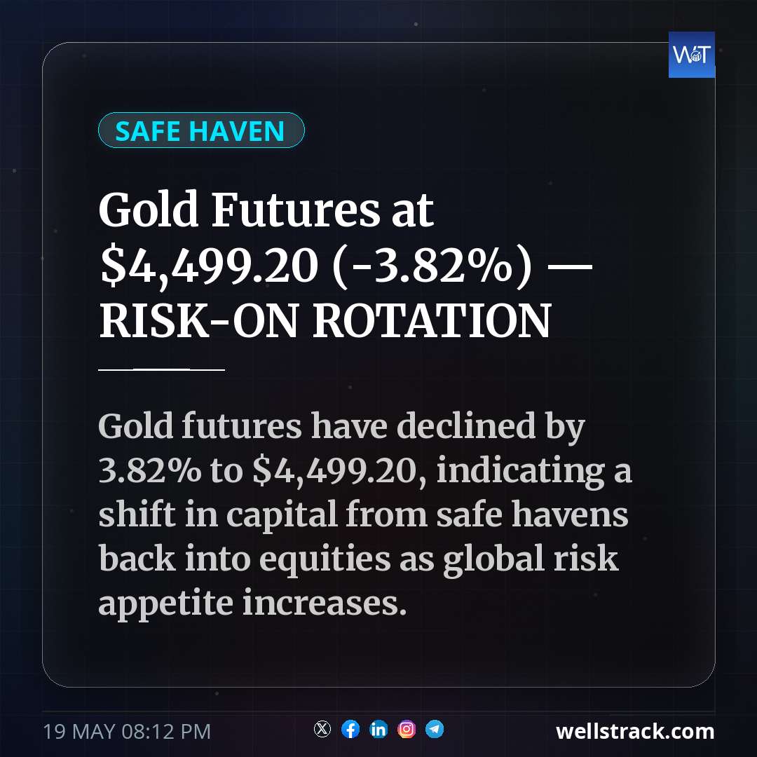 Gold Futures at $4,499.20 (-3.82%) — RISK-ON ROTATION — WellsTrack