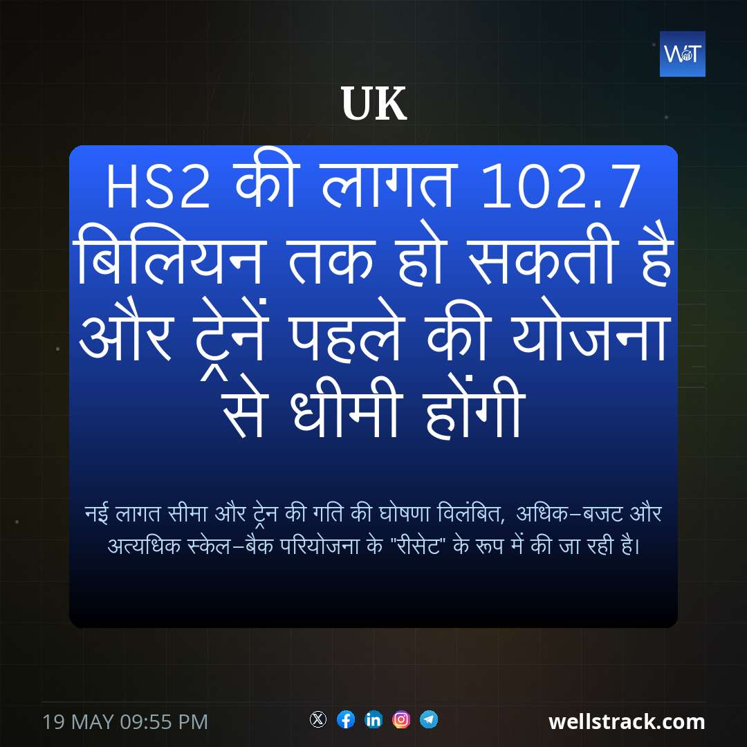 HS2 की लागत £102.7 बिलियन तक हो सकती है और ट्रेनें पहले की योजना से धीमी होंगी — WellsTrack