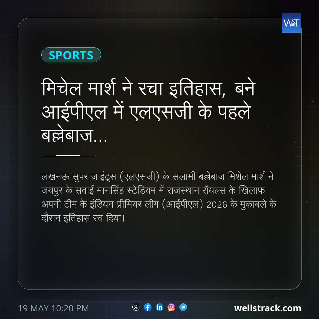 मिचेल मार्श ने रचा इतिहास, बने आईपीएल में एलएसजी के पहले बल्लेबाज... — WellsTrack