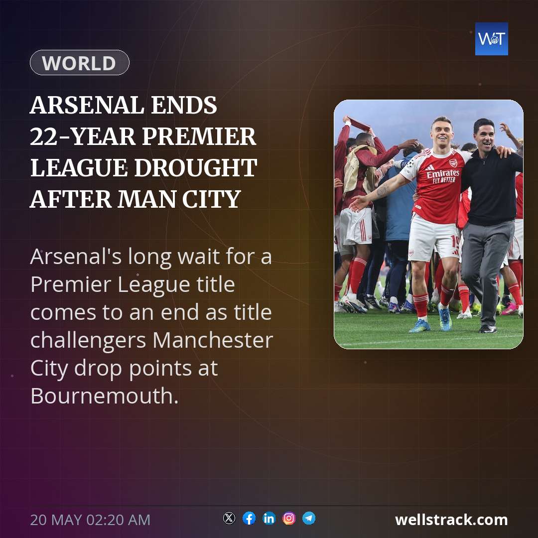 Arsenal ends 22-year Premier League drought after Man City draw — WellsTrack