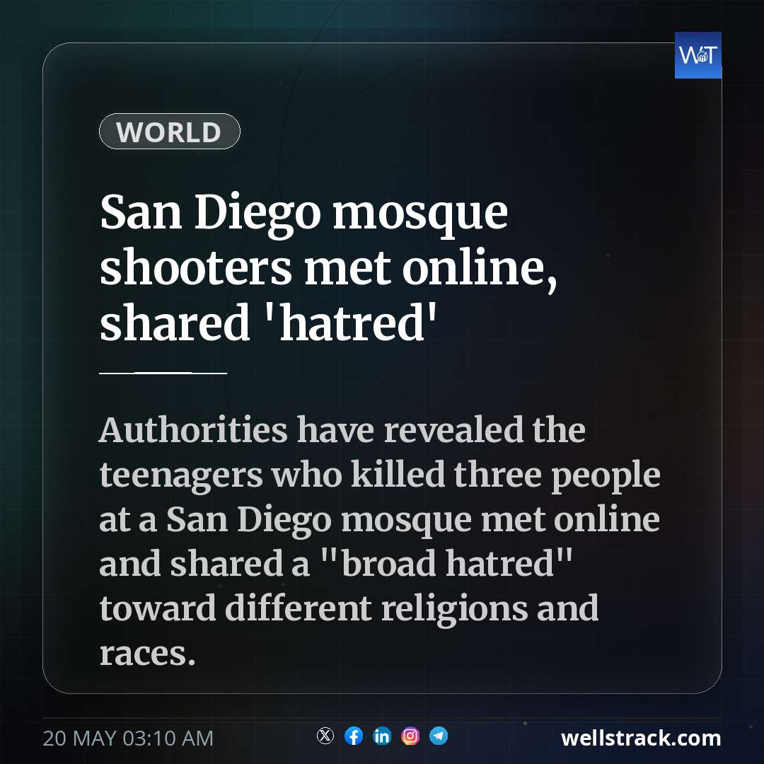 San Diego mosque shooters met online, shared 'hatred' — WellsTrack