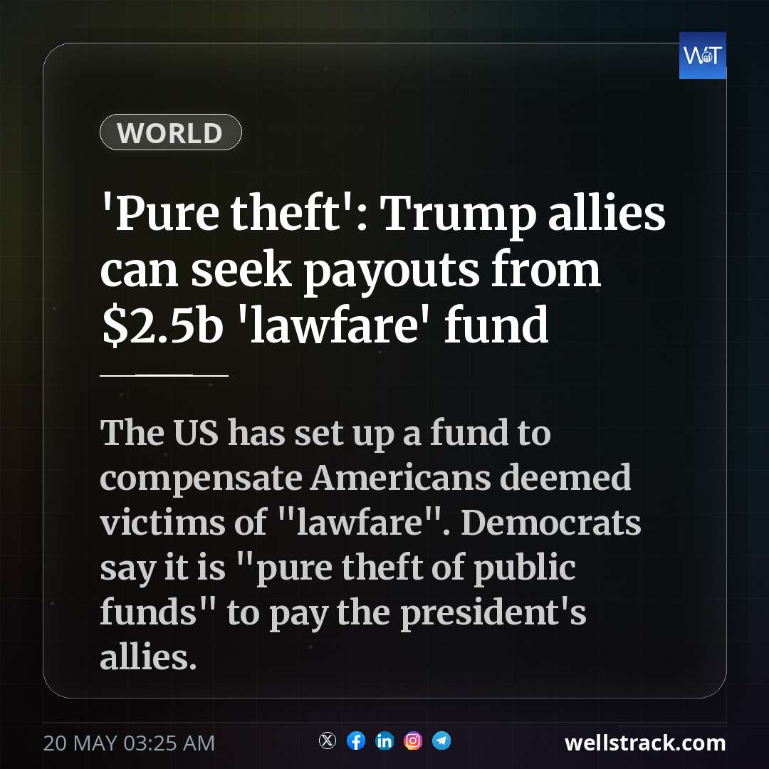 'Pure theft': Trump allies can seek payouts from $2.5b 'lawfare' fund — WellsTrack