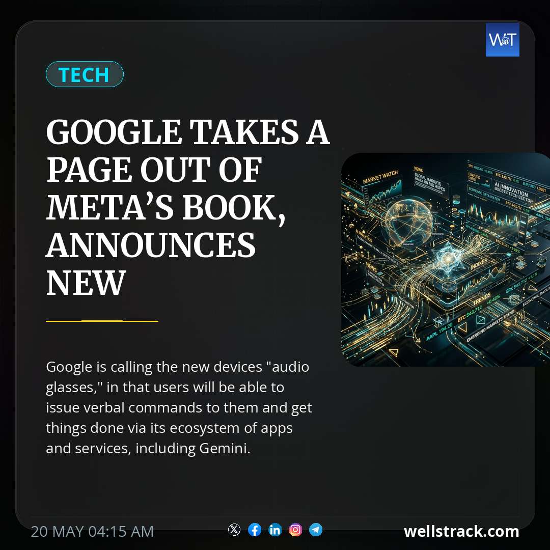 Google takes a page out of Meta’s book, announces new audio-powered smart glasses at IO 2026 — WellsTrack