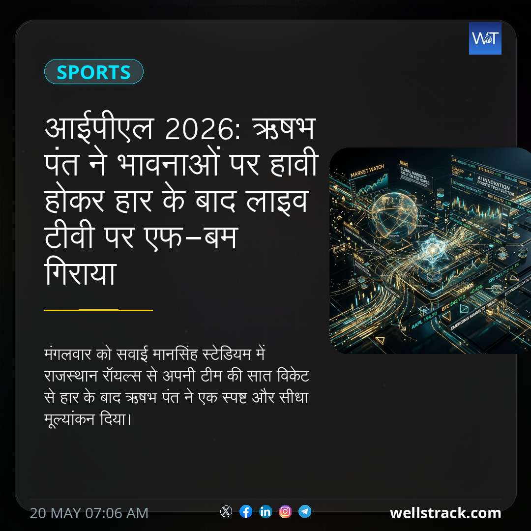 आईपीएल 2026: ऋषभ पंत ने भावनाओं पर हावी होकर हार के बाद लाइव टीवी पर एफ-बम गिराया — WellsTrack