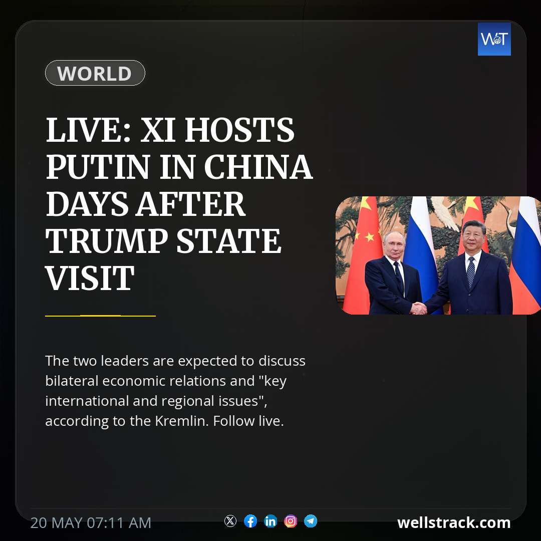 Live: Xi hosts Putin in China days after Trump state visit — WellsTrack