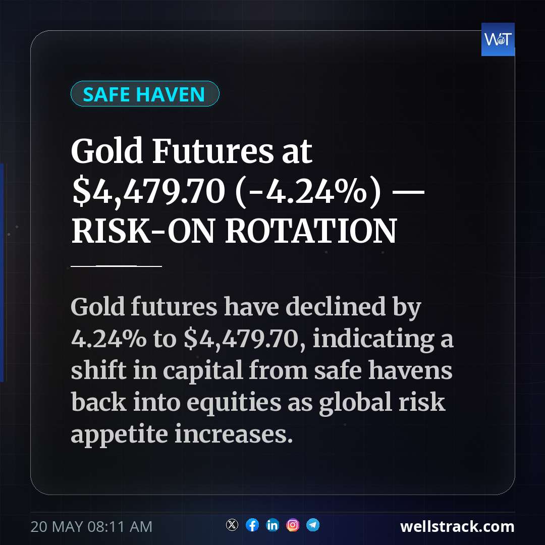 Gold Futures at $4,479.70 (-4.24%) — RISK-ON ROTATION — WellsTrack