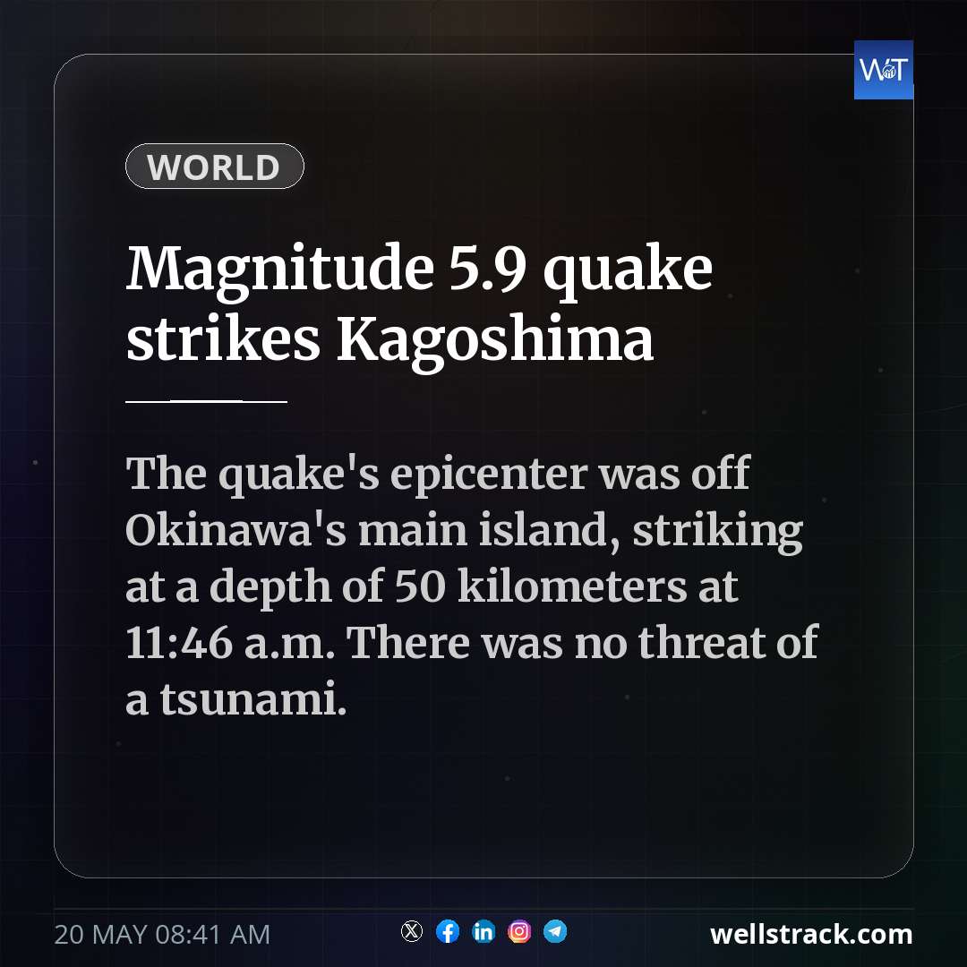 Magnitude 5.9 quake strikes Kagoshima — WellsTrack