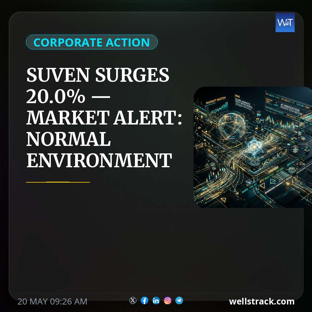 SUVEN SURGES 20.0% — MARKET ALERT: NORMAL ENVIRONMENT TRIGGERS RISK-OFF — WellsTrack