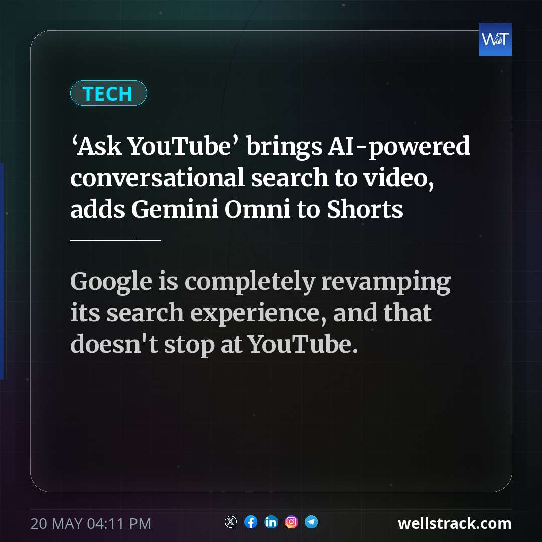 ‘Ask YouTube’ brings AI-powered conversational search to video, adds Gemini Omni to Shorts — WellsTrack