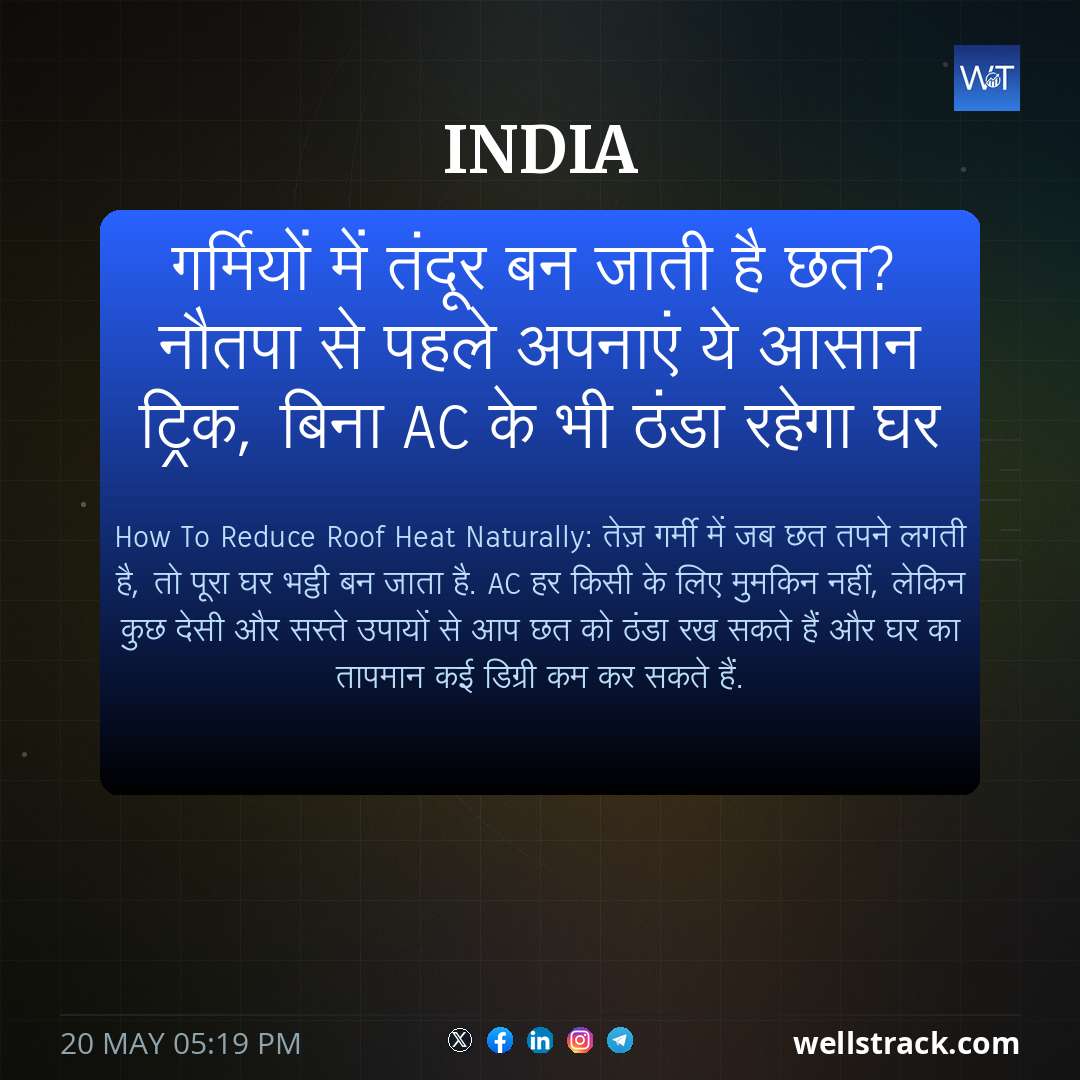 गर्मियों में तंदूर बन जाती है छत? नौतपा से पहले अपनाएं ये आसान ट्रिक, बिना AC के भी ठंडा रहेगा घर — WellsTrack