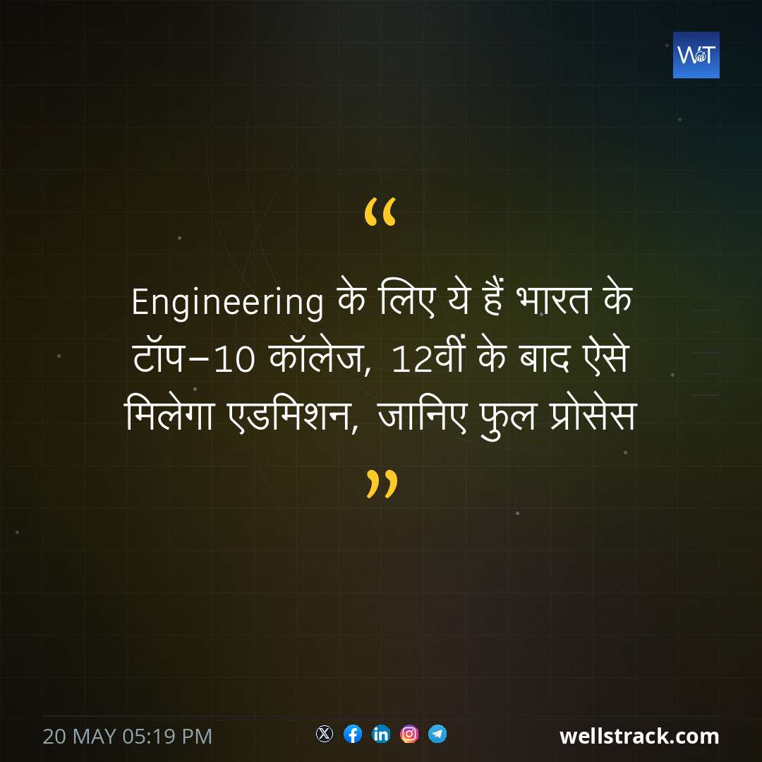 Engineering के लिए ये हैं भारत के टॉप-10 कॉलेज, 12वीं के बाद ऐसे मिलेगा एडमिशन, जानिए फुल प्रोसेस — WellsTrack