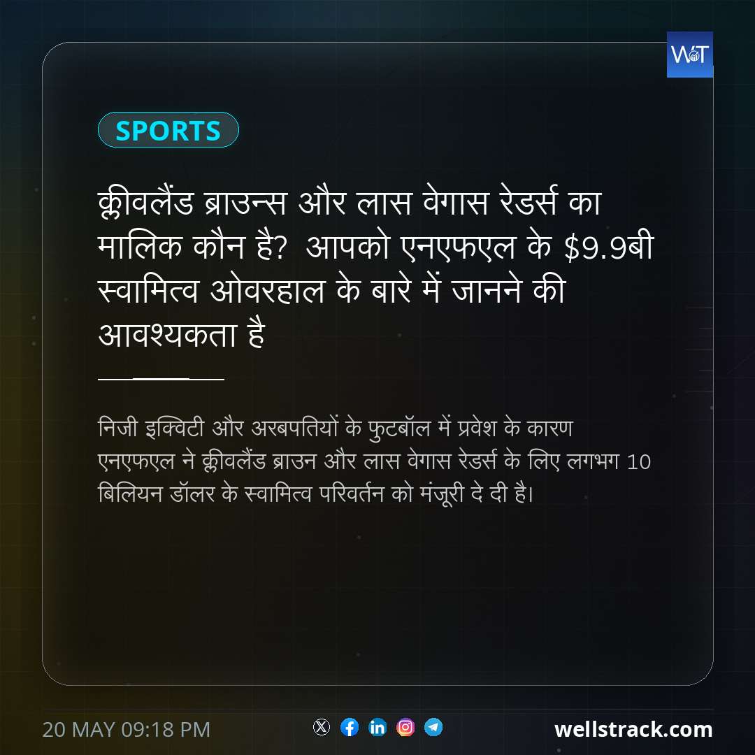 क्लीवलैंड ब्राउन्स और लास वेगास रेडर्स का मालिक कौन है? आपको एनएफएल के $9.9बी स्वामित्व ओवरहाल के बारे में जानने की आवश्यकता है — WellsTrack
