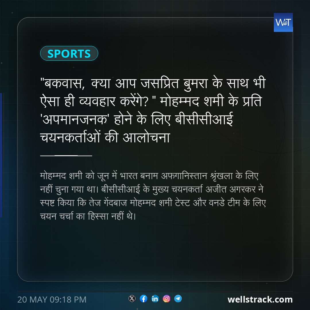 "बकवास, क्या आप जसप्रित बुमरा के साथ भी ऐसा ही व्यवहार करेंगे?" मोहम्मद शमी के प्रति 'अपमानजनक' होने के लिए बीसीसीआई चयनकर्ताओं की आलोचना — WellsTrack