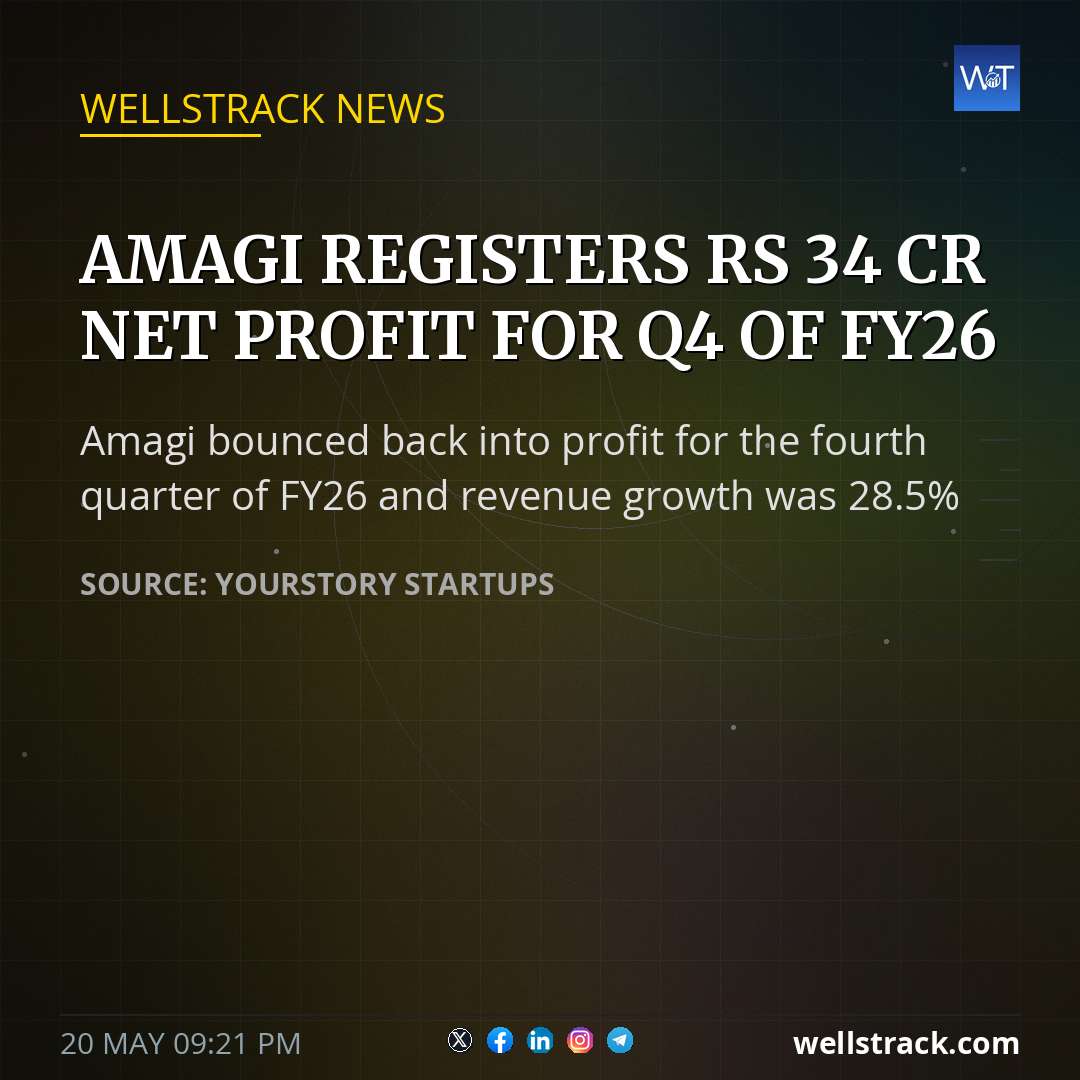 Amagi registers Rs 34 Cr net profit for Q4 of FY26 — WellsTrack