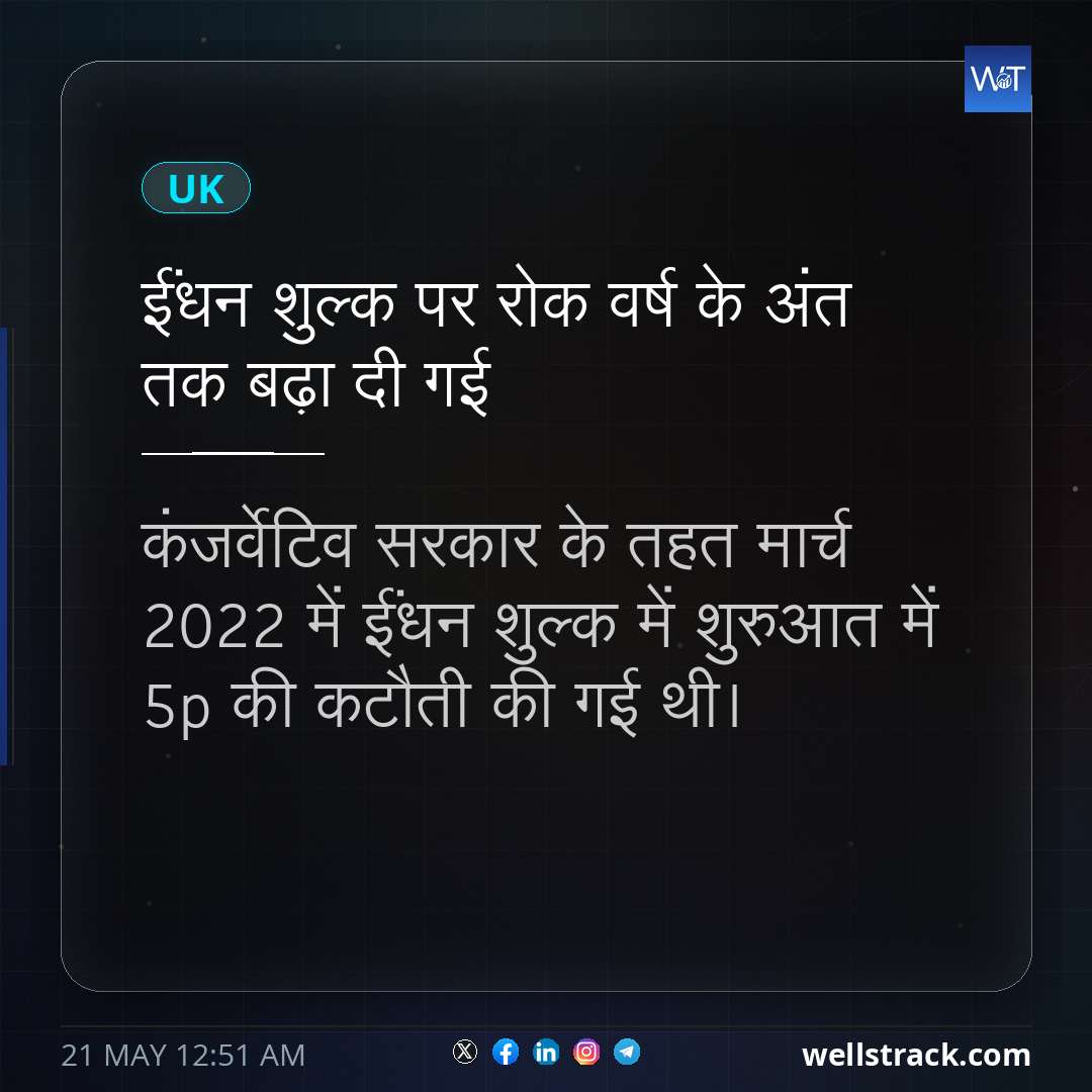 ईंधन शुल्क पर रोक वर्ष के अंत तक बढ़ा दी गई — WellsTrack