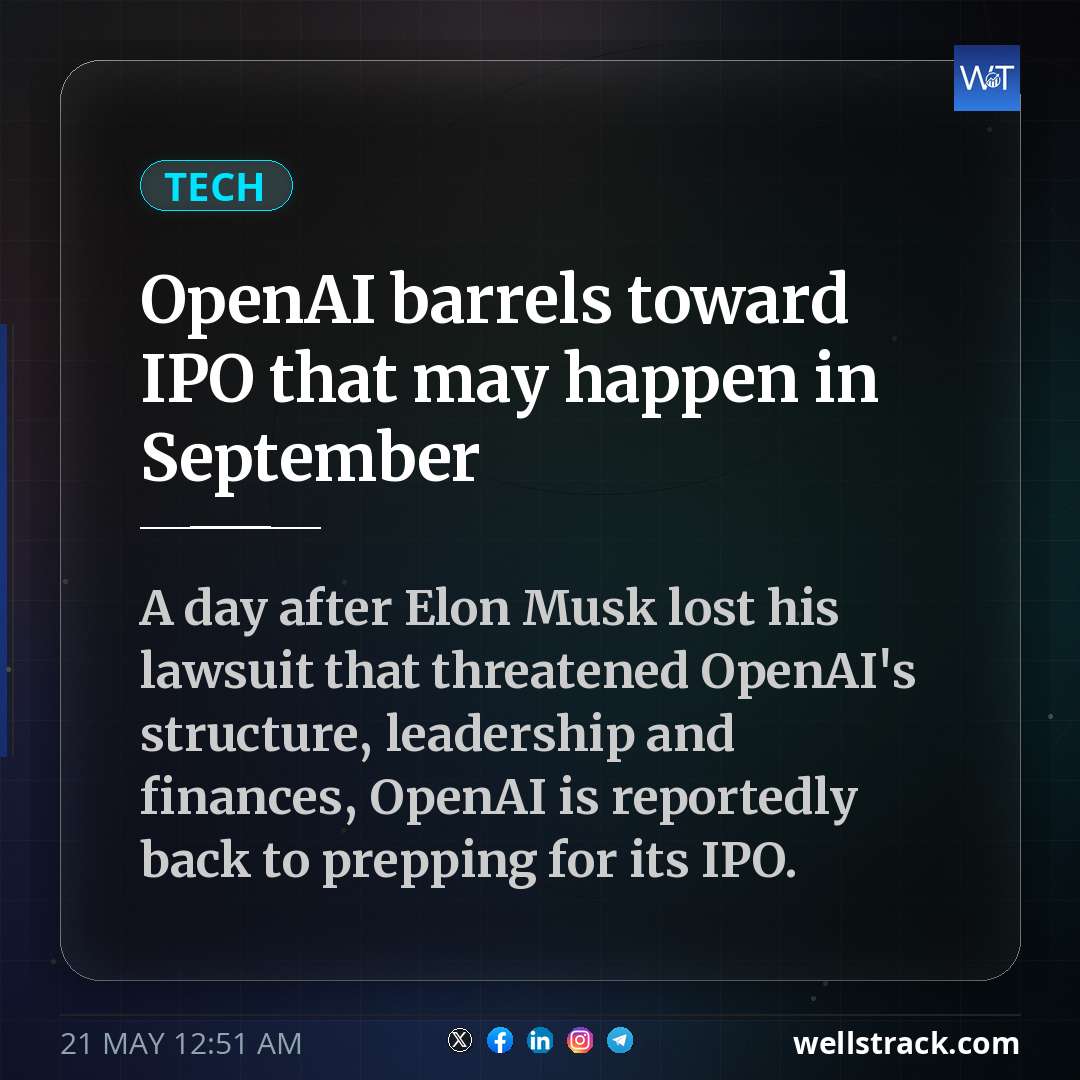 OpenAI barrels toward IPO that may happen in September — WellsTrack