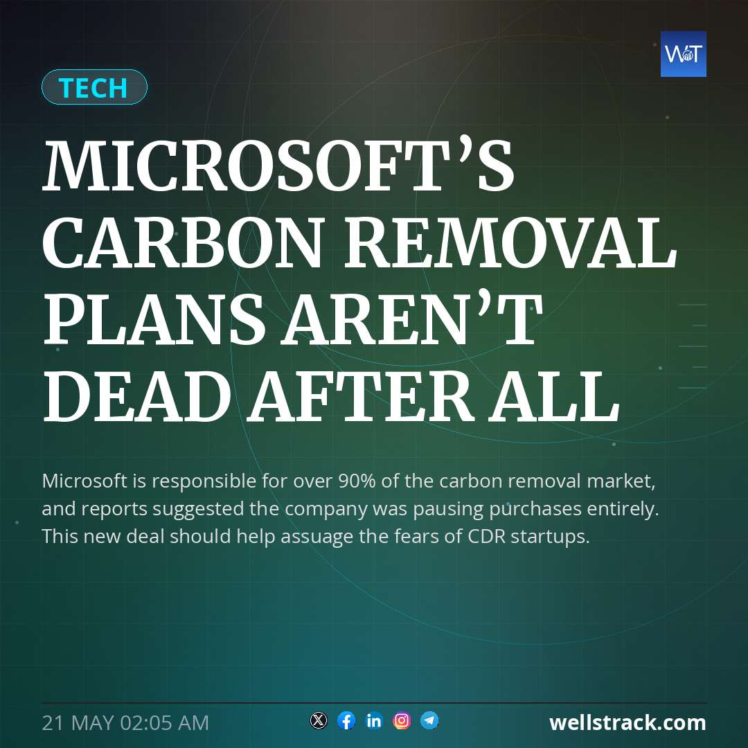 Microsoft’s carbon removal plans aren’t dead after all — WellsTrack