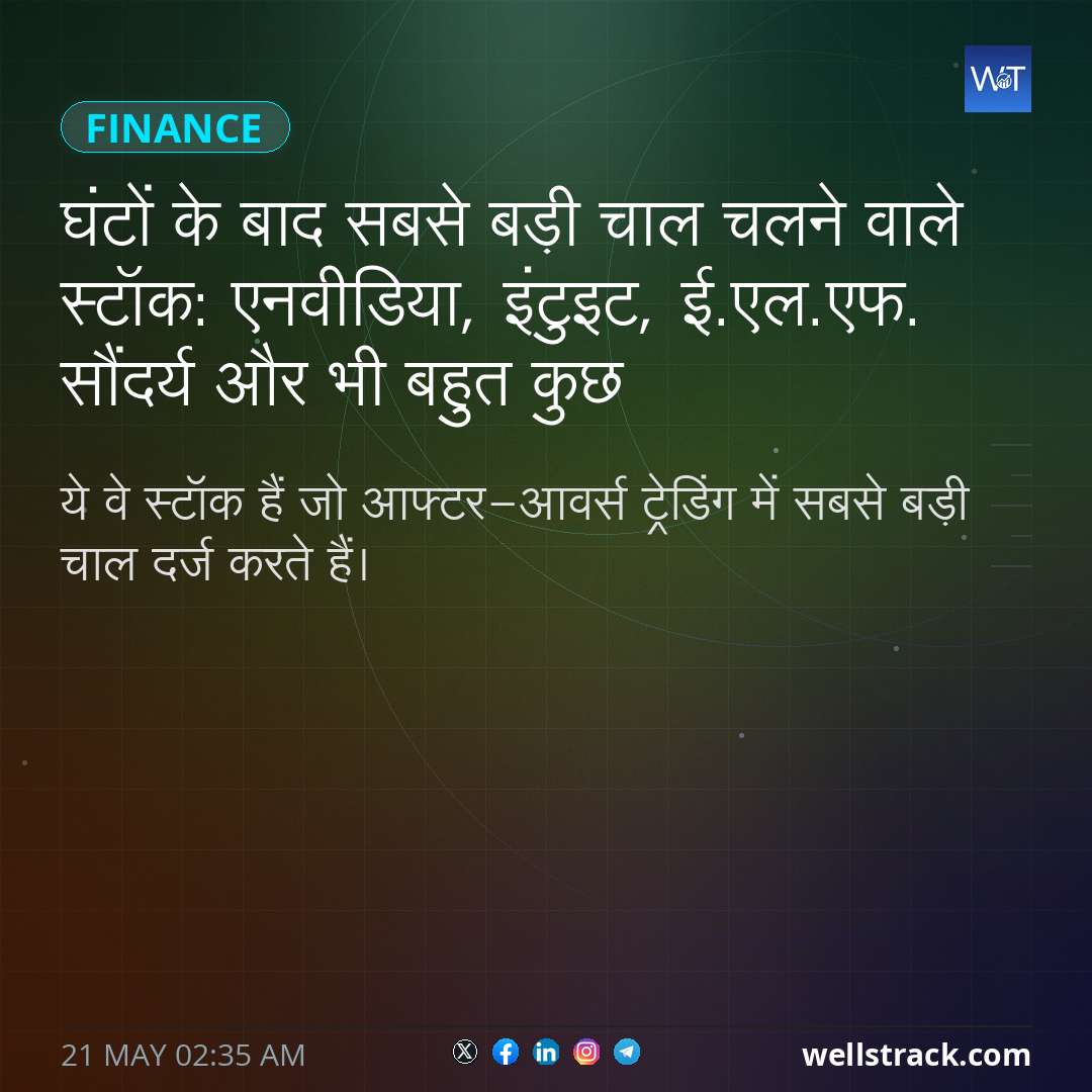 घंटों के बाद सबसे बड़ी चाल चलने वाले स्टॉक: एनवीडिया, इंटुइट, ई.एल.एफ. सौंदर्य और भी बहुत कुछ — WellsTrack