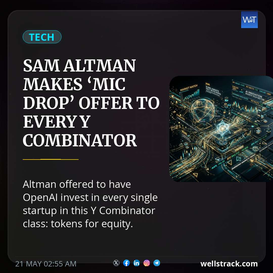 Sam Altman makes ‘mic drop’ offer to every Y Combinator startup — WellsTrack