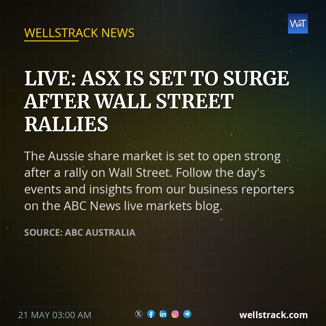 Live: ASX is set to surge after Wall Street rallies — WellsTrack