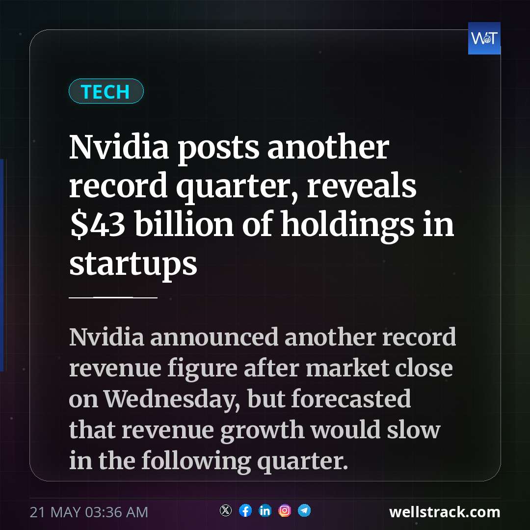 Nvidia posts another record quarter, reveals $43 billion of holdings in startups — WellsTrack