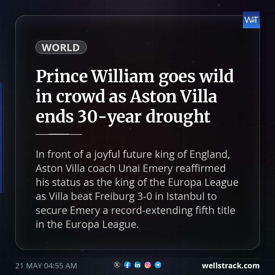Prince William goes wild in crowd as Aston Villa ends 30-year drought — WellsTrack